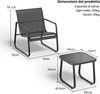 Bealife 3-teiliges Balkon-Set, 3-teiliges Bistro-Set aus Textilene-Stoff, 2 Sessel und 1 Tisch aus gehärtetem Glas, für Garten, Terrasse, Balkon Bild 2
