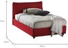 Talamo Italia - Gloria Doppelbett, Bettkasten mit Stoffbezug, 100 % Made in Italy, Öffnung vorne, geeignet für Matratzen 120x190 cm, Rot Bild 2