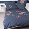 Janine Feinbiber Bettwäsche Davos 135x200 Herzen Sterne Love blau 65037-02 Bild 2