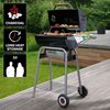 Landmann 'Black Taurus 440' Holzkohlegrill mit Thermometer und Seitentisch, Emaille schwarz, 81 x 49 x 104 cm Bild 4