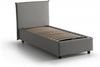 Talamo Italia - Chelsea-Einzelbett, Bettkasten mit Stoffbezug, 100 % Made in Italy, Öffnung vorne, geeignet für Matratzen 90x190 cm, Grau Bild 3