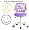 FurnitureR Compact Gaming Chair, Hollow PP Backrest, Adjustable Height, Ergonomic Swivel Sponge Seat, 5-Wheel Iron Base, for Teens & Kids Drawing, Gaming, Classroom, Purple, 38,5 x 40 x 87 cm Bild 4