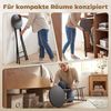 HOMCOM Barhocker mit Stahlgestell doppelter Fußstütze (Küchenstühle, 2 St, Klappbar Barstuhl), für Küche, Wohnzimmer, Esszimmer Schwarz Bild 4