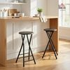 HOMCOM Barhocker mit Stahlgestell doppelter Fußstütze (Küchenstühle, 2 St, Klappbar Barstuhl), für Küche, Wohnzimmer, Esszimmer Schwarz Bild 2
