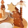 BRUBAKER Weihnachtspyramide Teelichtpyramide aus Holz - Stern von Betlehem, Jesus, Maria und Josef, 22 cm drehbare Tischpyramide für 4 Pyramiden-Teelichter - Weihnachten Bild 5
