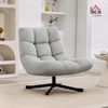 HOMCOM Relaxsessel mit Breiter Sitzfläche, wasserabweisend Chenille-Optik, Stahlbeine (gepolstert Sessel, 1-St, Drehbar Loungesessel), für Wohnzimmer, Schlafzimmer, Hellgrau Bild 2