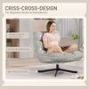 HOMCOM Relaxsessel mit Breiter Sitzfläche, wasserabweisend Chenille-Optik, Stahlbeine (gepolstert Sessel, 1-St, Drehbar Loungesessel), für Wohnzimmer, Schlafzimmer, Hellgrau Bild 4