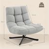 HOMCOM Relaxsessel mit Breiter Sitzfläche, wasserabweisend Chenille-Optik, Stahlbeine (gepolstert Sessel, 1-St, Drehbar Loungesessel), für Wohnzimmer, Schlafzimmer, Hellgrau Bild 3
