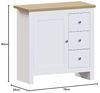 Vida Designs Arlington Sideboard mit 3 Schubladen und Tür Schrank Anrichte Aufbewahrung MDF Möbel Weiß Bild 3