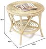 Rattantisch natur lackiert, rund Ø 62 cm, Beistelltisch, Couchtisch, Wohnzimmertisch Bild 2