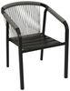 DEGAMO Gartensessel LYON (4er Set), Alu anthrazit + Rope grau, mit Polstern, stapelbar Bild 3