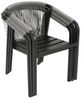 DEGAMO Gartensessel LYON (4er Set), Alu anthrazit + Rope grau, mit Polstern, stapelbar Bild 5