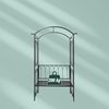 Relaxdays Rosenbogen mit Bank aus Metall Bild 5