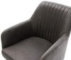 Drehstuhl Greg-Flex Mikrofaser Anthrazit Vintage Kreuzgestell breit Edelstahl 360° drehbar Wippfunktion Taschenfederkern Bild 5