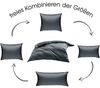 Bettwaesche-mit-Stil Mako-Satin / Baumwollsatin Bettwäsche uni / einfarbig anthrazit Kissenbezug 40x80 cm Bild 5