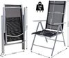 Casaria® Gartenstühle 3er Set Hochlehner Klappbar 8-Fach Verstellbar Camping Stuhl Aluminium Wetterfest Klappstuhl 120kg Belastbarkeit Garten Balkon Bild 3