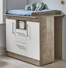 Arthur Berndt 'Selina' Wickelkommode mit abnehmbarem Wickelaufsatz Platinum Oak / Weiß Bild 2