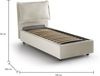 Talamo Italia - Zusanne Einzelbett, Bettkasten mit Stoffbezug, 100 % Made in Italy, Öffnung vorne, geeignet für Matratze 90x190 cm, Beige Bild 2