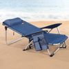AKTIVE Faltbarer Strandstuhl, Aluminium + Textil 1x1, Marineblau, 51 x 45 x 76 cm Bild 4