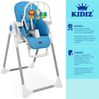 KIDIZ® 3in1 Hochstuhl Kinderhochstuhl inkl. Spielbügel , Babyliege , Kombihochstuhl Babyhochsitz ,7 höhenverstellbar Verstellbare Rückenlehne , mitwachsend ab 0 Monate bis 6 Jahre Babystuhl Blau Bild 2