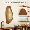 HOMCOM Wandspiegel mit Kieferfurnierrahmen (Flurspiegel, 1-St, Hängespiegel), für Schlafzimmer, Wohnzimmmer, Naturholz Bild 4