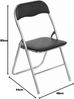 BAKAJI Set mit 6 gepolsterten Stühlen, faltbar, platzsparend, mit Rohrgestell aus Metall, PVC, modernes Design für Esszimmer, Küche (schwarz) Bild 2