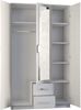 Oggi Weißer Dreitüriger Rota Schrank 120 cm von HauseX - Geräumiger Schrank für Deine Bedürfnisse - Kleiderschrank, Schlafzimmerschrank, Aufbewahrung Bild 5