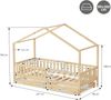 ML-DESIGN Spielbett Hausbett Kinderbett inkl. 2 Schubladen, Lattenrost und Rausfallschutz, Abenteuerbett 90x200cm Haus Bett Himmelbett Kiefer Jugendbett Natur Bild 3