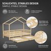 ML-DESIGN Spielbett Hausbett Kinderbett inkl. 2 Schubladen, Lattenrost und Rausfallschutz, Abenteuerbett 90x200cm Haus Bett Himmelbett Kiefer Jugendbett Natur Bild 5