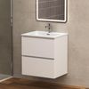 Baikal Badmöbel Klay, montiert, 2 Schubladen mit Waschbecken, Badezimmerschrank, Keramikwaschbecken, 60 cm, Weiß Bild 2