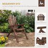 Outsunny Gartenstuhl Adirondack Gartensessel Hochlehner mit Armlehne (Holzstuhl, 1 St), Tannenholz Braun 83 x 68 x 101 cm Bild 5