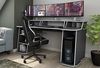 byLIVING Schreibtisch MATRIX / Gaming-Tisch in Anthrazit mit Kanten in Weiß / Mit viel Stauraum und großer Tischplatte / Computer-Tisch / PC / Arbeits-Tisch / B 180, H 76, T 85cm Bild 2