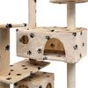 vidaXL Katzen-Kratzbaum 125 cm Pfoten-Aufdruck Beige 170478 Bild 3