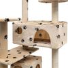 vidaXL Katzen-Kratzbaum 125 cm Pfoten-Aufdruck Beige 170478 Bild 5