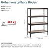Schulte Schwerlast- Steckregal Blackline 1800x1000x400mm mit 4 Böden aus Holz 150kg Fachlast Bild 2