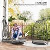 Outsunny Schaukelstuhl mit Kissen, Polyrattan, faltbar,belastbar bis 150kg (Hängesessel, 1 St), für Wohnzimmer, Balkon, Terrasse, Dunkelgrau Bild 5
