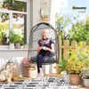 Outsunny Schaukelstuhl mit Kissen, Polyrattan, faltbar,belastbar bis 150kg (Hängesessel, 1 St), für Wohnzimmer, Balkon, Terrasse, Dunkelgrau Bild 2