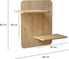 Solid Wood Wall Shelf, Oak Finish, 66x60 cm | 100% Durable Construction | Stylish Storage Solution for Modern Home & Office Decor Bild 2