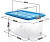 BigDean 4 Stück 60 L Aufbewahrungsbox mit Deckel groß azurblau - stapelbare robuste Box - rollbare Stapelbox mit festen Klickverschlüssen - Made in Germany Bild 3