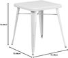 Flash Möbel quadratisch Indoor-Outdoor Tisch, Metall, weiß, 64.77 X 63,5x15,24 cm Bild 2