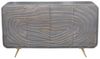 DRW Sideboard mit 4 Holztüren in Grau und Gold, 149 x 41 x 76 cm Bild 1