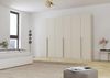 Rauch Möbel Alabama, Kleiderschrank, Garderobe, 6-türig, Zubehör Premium, 3 Kleiderstangen, 6 Einlegeböden, Schubladeneinsatz, Farbe Beige, Griff Grau metallic, 271 x 210 x 54 cm Bild 2
