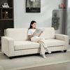 HOMCOM 3-Sitzer Couch mit Armlehnen, Rückenkissen, Wohnzimmersofa 1 Teile, für Wohnzimmer, Schlafzimmer 227 x 84 x 87 cm, Cremeweiß Bild 2
