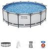 Bestway 5612X 15232 l Gerahmter Pool Erwachsener & Kind Leiter Grau Weiß 54 kg Bild 2