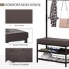 HOMCOM Garderobenständer Schuhregal mit Sitzfläche und 2 Schuhablagen, (Kleidungsständer, 1 St, Sitzbank mit Kleiderständer), Metall, 72,5 x 35 x 180 cm Bild 4