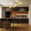 Deckenlampe aus Metall und Holz, Nickel matt, Eiche, PARKEY Bild 2