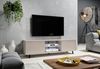 Selsey TV Schrank Board Sideboard Fernsehtisch Fernsehschrank 140 cm LED Beleuchtung Graubeige Lefyr, Grau Bild 3