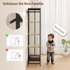 HOMCOM Garderobenständer mit Kleiderstange, Schuhregal, Ablage, Kippschutz, (Kleiderständer, 1 St, Garderobe), für Eingangsbereich, Flur, Schlafzimmer, Eiche Bild 5