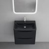 doporro Badezimmer-Set Waschbeckenunterschrank Wandmontage Mineralguss-Waschbecken Smile Bild 2