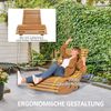 Outsunny Schaukelstuhl Schaukelliege Holz Ergonomisch Schwingstuhl mit S-Form, Kippschutz (Gartenliege, 1 St), bis 120 kg belastbar für Balkon, Terrasse, Teak, 130 x 60 x 60 cm Bild 5